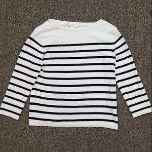 H&M Knit Sweater, White/dark blue striped, Size S